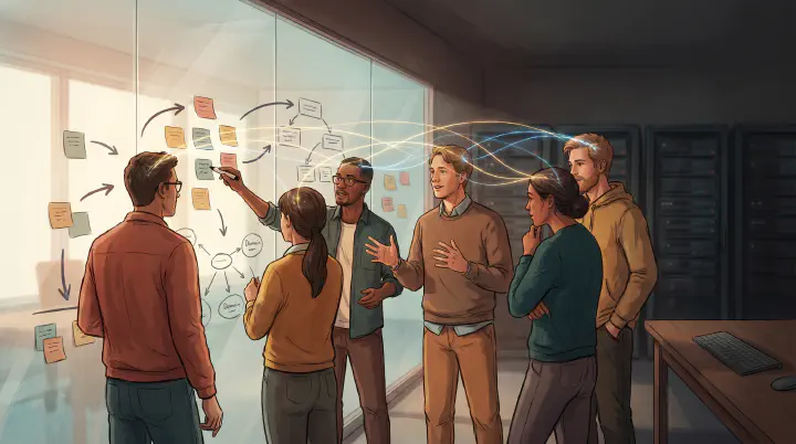 A team experimenting with the techniques